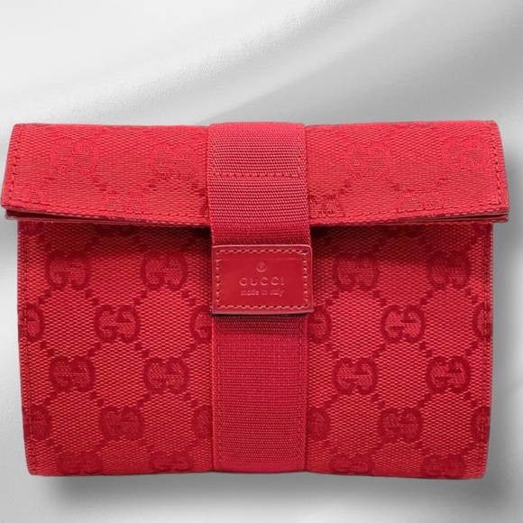 Pre-Loved Gucci Cosmetic Pouch - Red Canvas - Picture 2 of 8